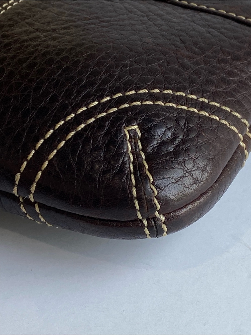 Coach Laced Corset Woven Chelsea Dark Brown Leather Wristlet Y2K - Picture 5 of 14